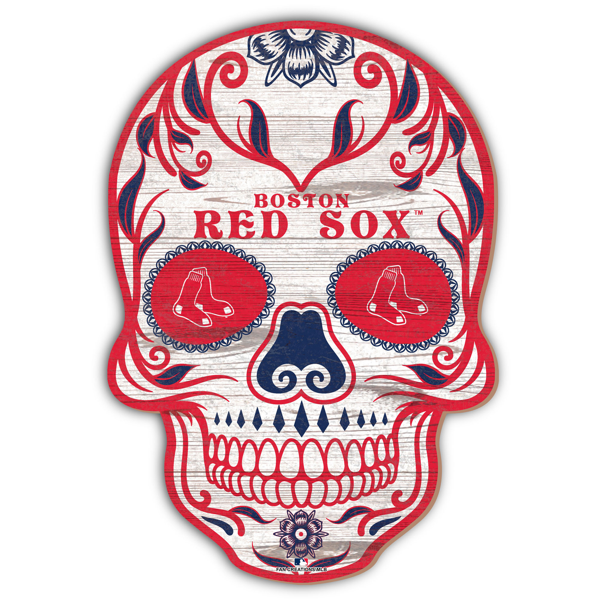 Boston Red Sox 12'' Sugar Skull Sign