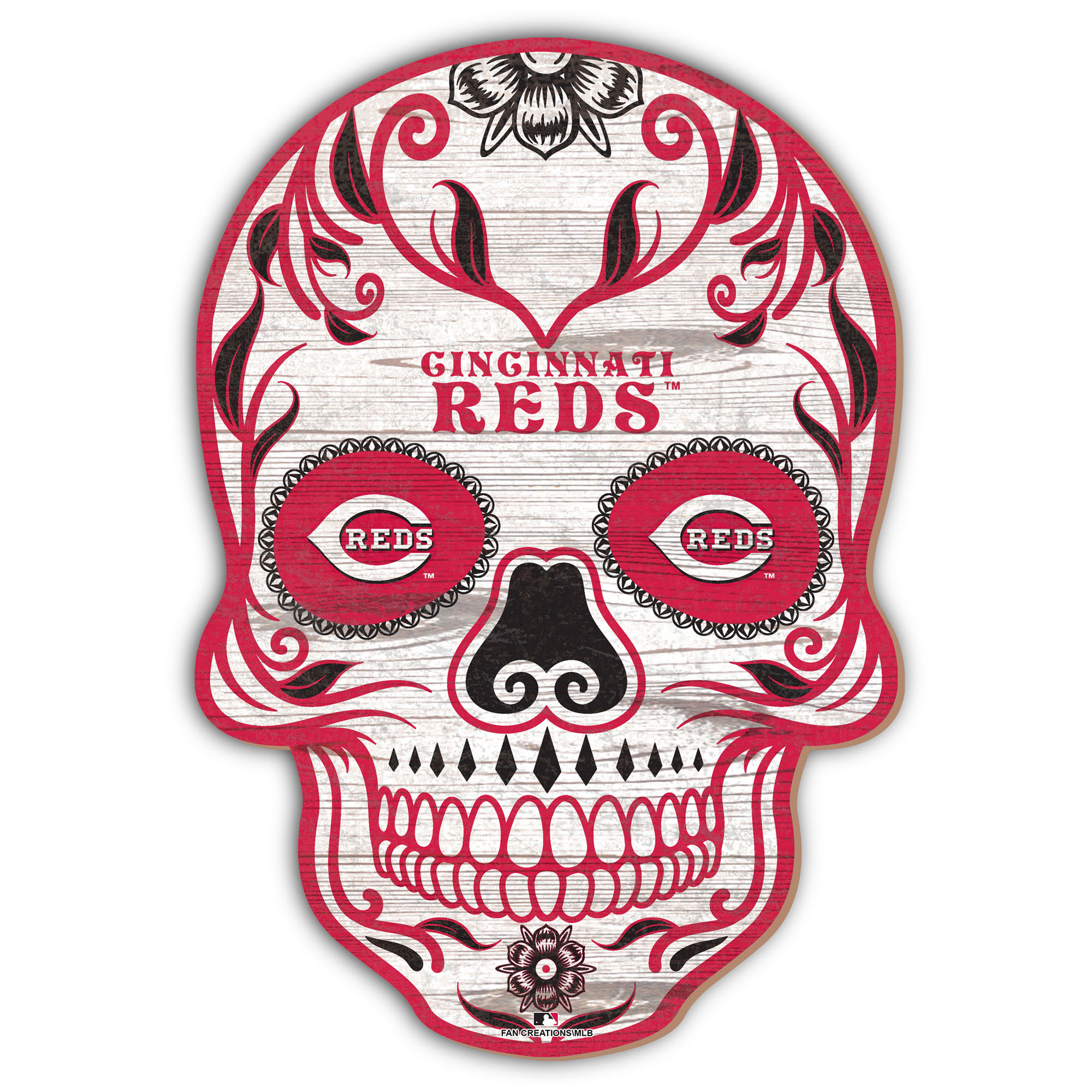 Cincinnati Reds 12'' Sugar Skull Sign