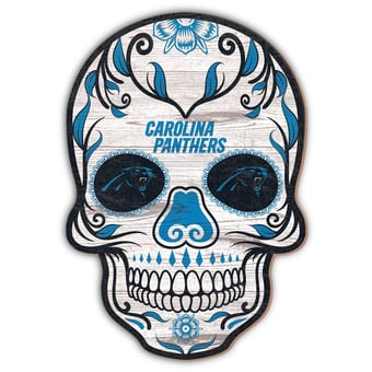 Carolina Panthers 12'' Sugar Skull Sign