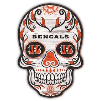 Cincinnati Bengals 12'' Sugar Skull Sign