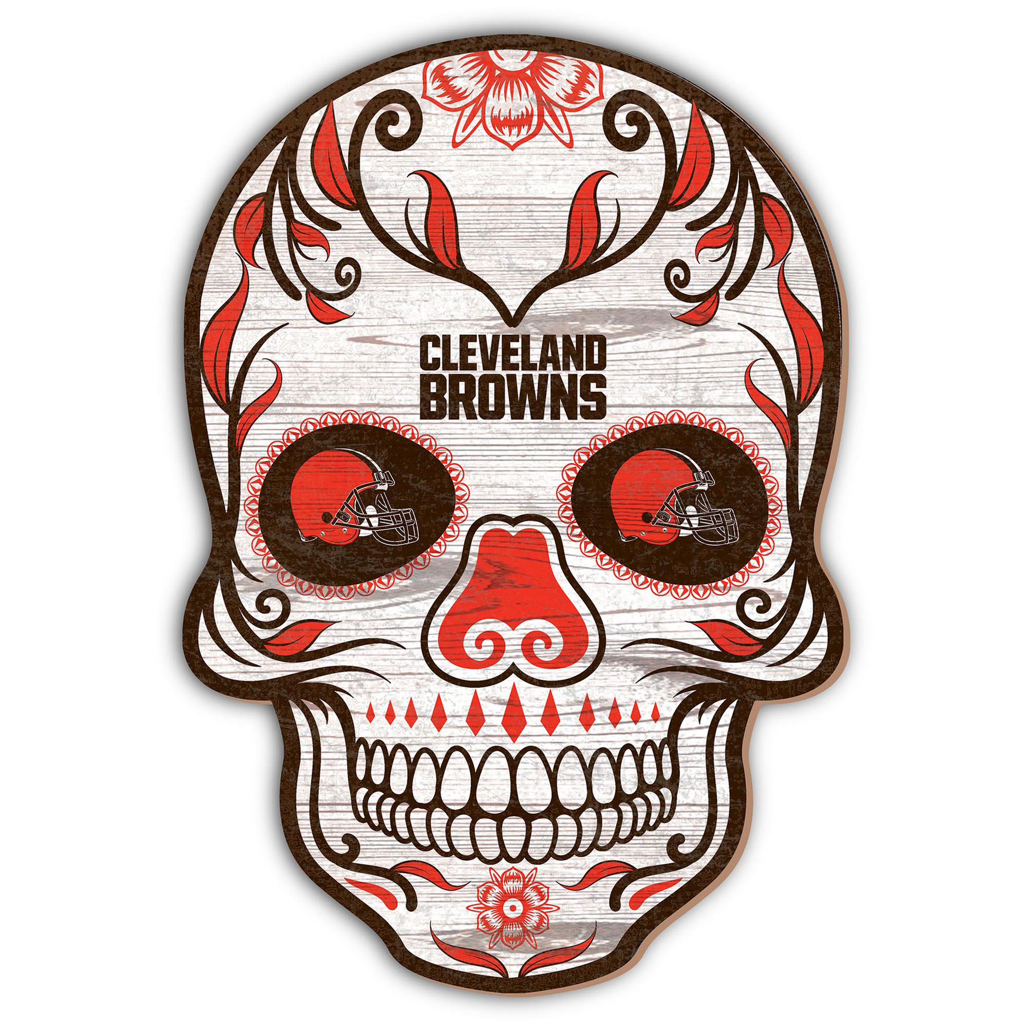 Cleveland Browns 12'' Sugar Skull Sign