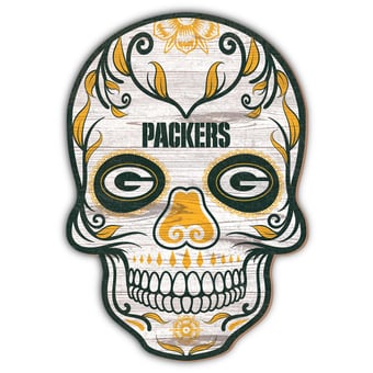 Green Bay Packers 12'' Sugar Skull Sign