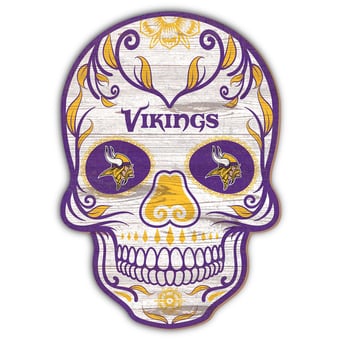 Minnesota Vikings 12'' Sugar Skull Sign
