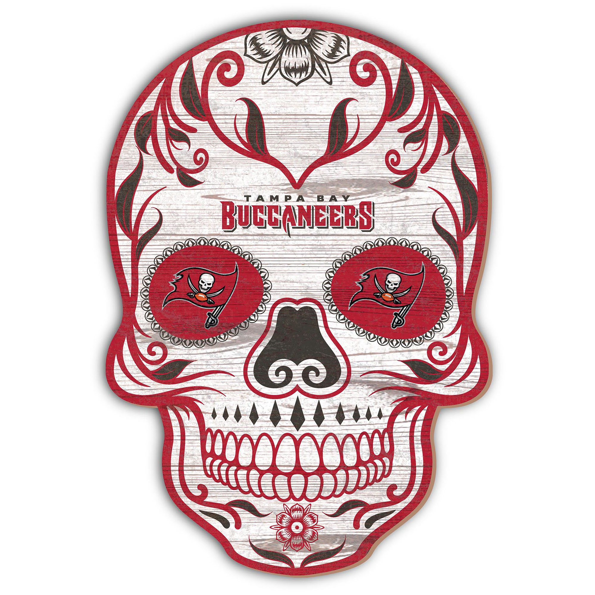 Tampa Bay Buccaneers 12'' Sugar Skull Sign