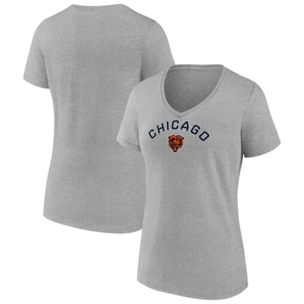 Women's Heather Gray Chicago Bears Team Arc V-Neck T-Shirt