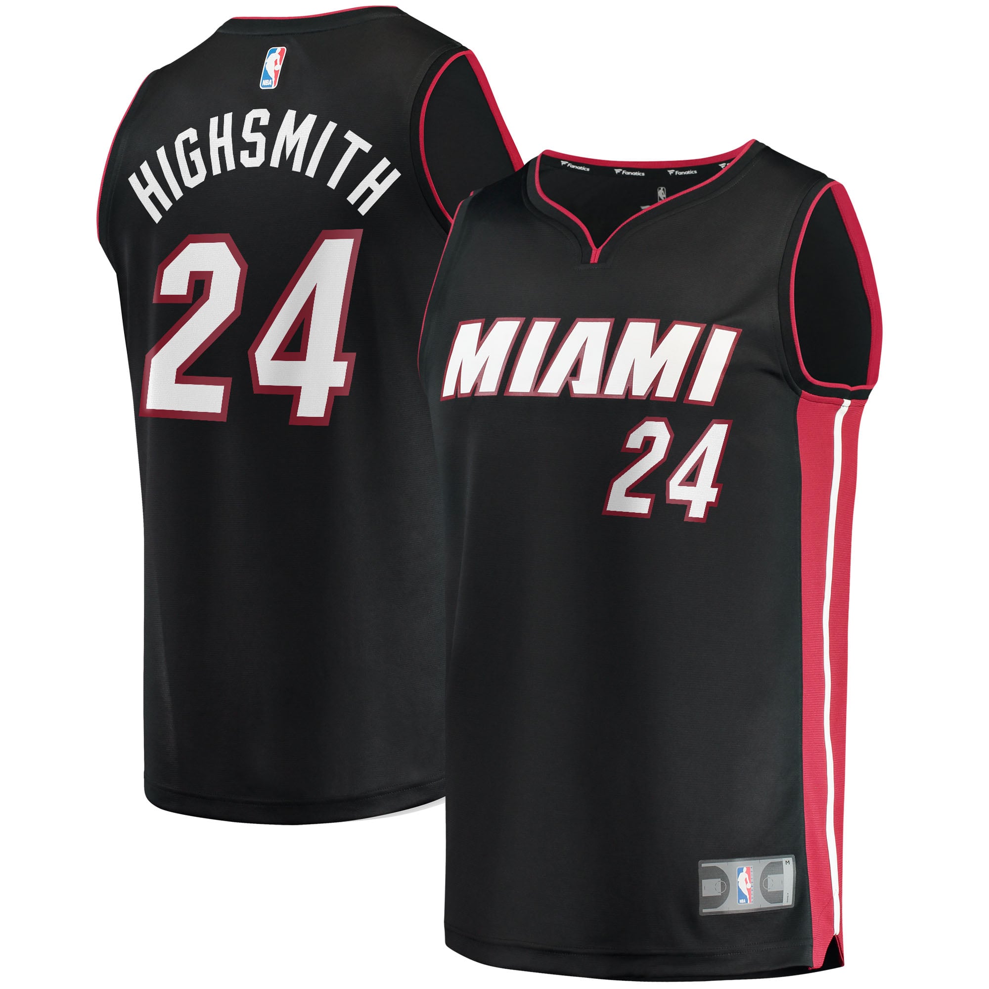 Men's Fanatics Haywood Highsmith Black Miami Heat 2021/22 Fast Break Replica Jersey - Icon Edition