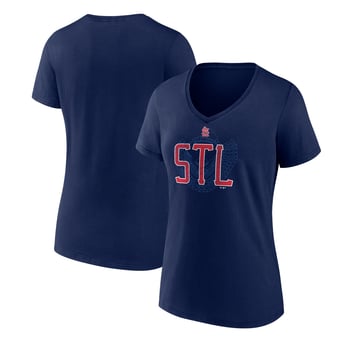 Women's Navy St. Louis Cardinals Paint the Black V-Neck T-Shirt