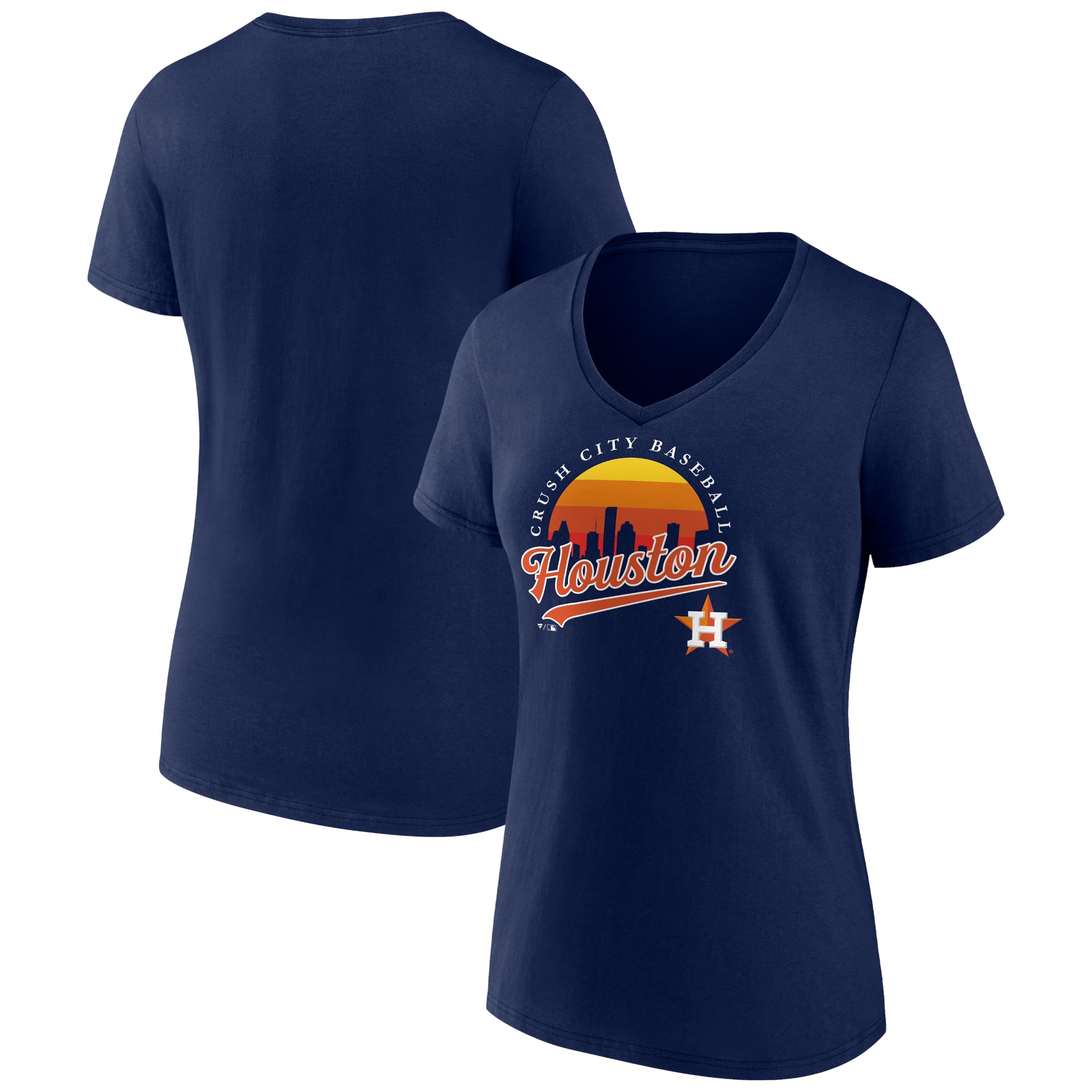 Women's Navy Houston Astros One Champion V-Neck T-Shirt