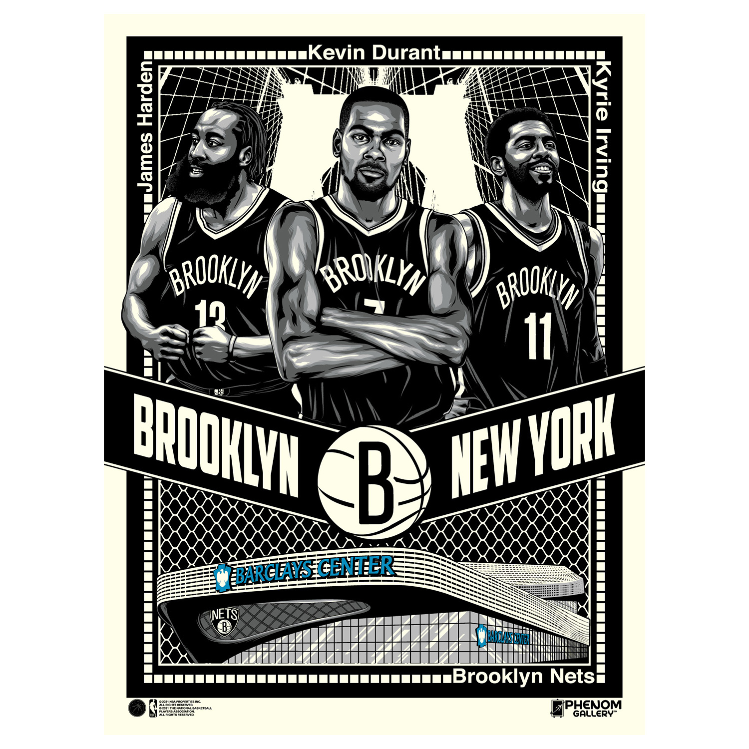 Phenom Gallery Brooklyn Nets 18” x 24” 18” x 24” Big Three Serigraph Phenom Gallery Brooklyn Nets 18” x 24” 18” x 24” Big Three Serigraph
