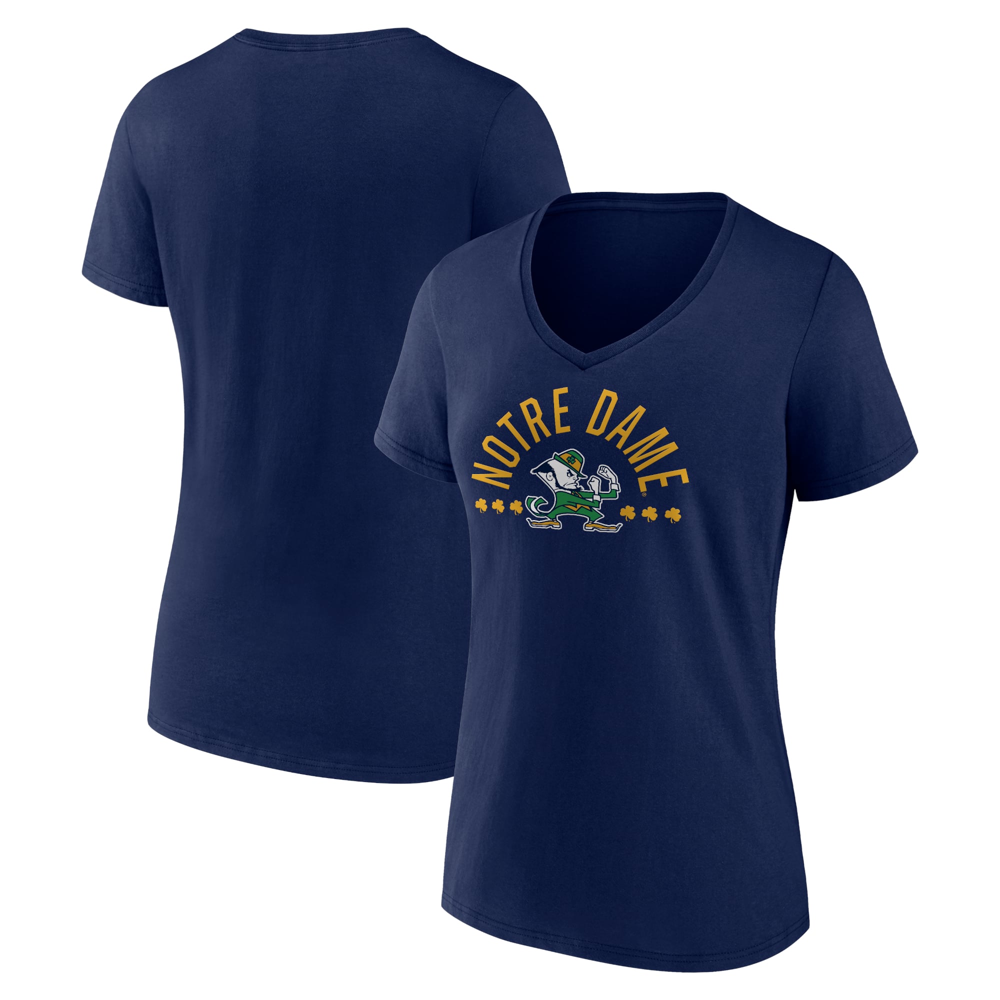 Women's Navy Notre Dame Fighting Irish Logo V-Neck T-Shirt