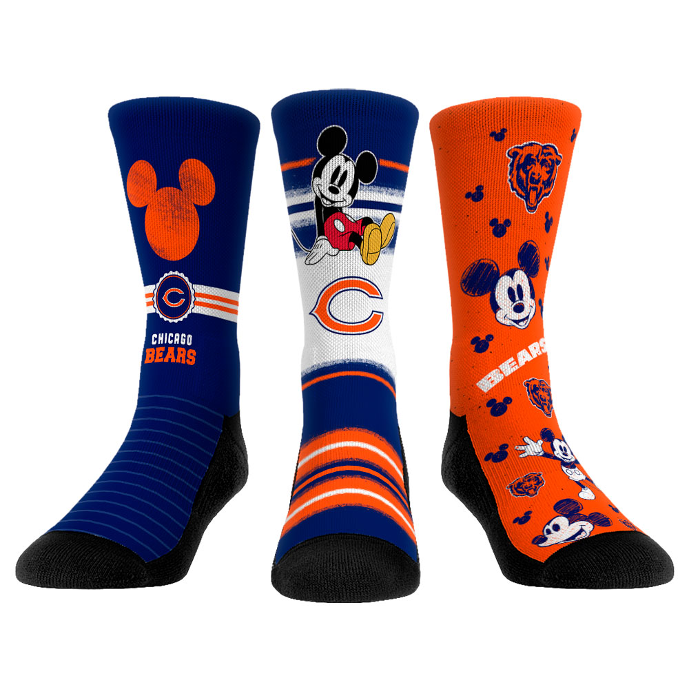 Unisex Rock Em Chicago Bears Disney Three-Pack Crew Socks Set