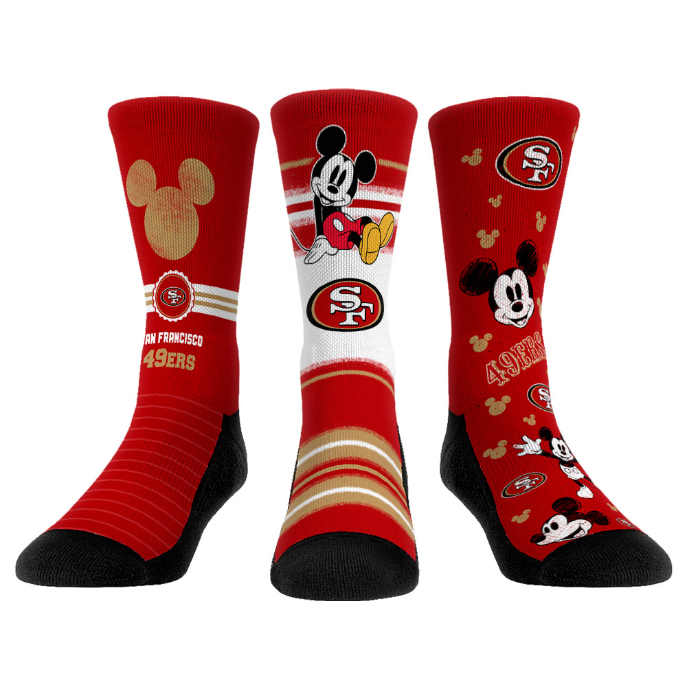 Unisex Rock Em San Francisco 49ers Disney Three-Pack Crew Socks Set