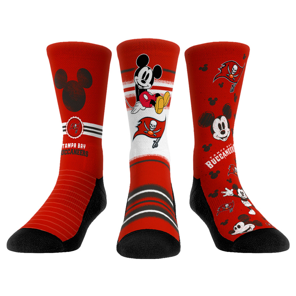 Unisex Rock Em Tampa Bay Buccaneers Disney Three-Pack Crew Socks Set