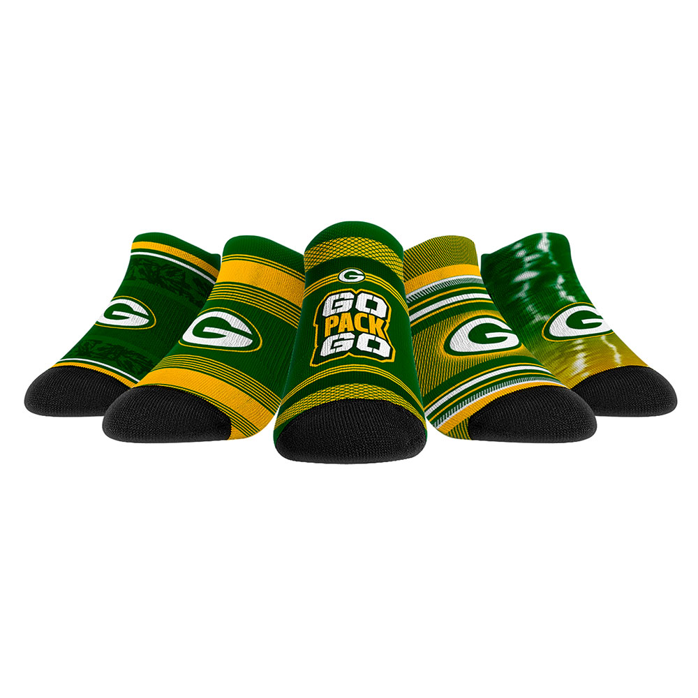 Unisex Rock Em Green Bay Packers Super Fan Five-Pack Low-Cut Socks Set