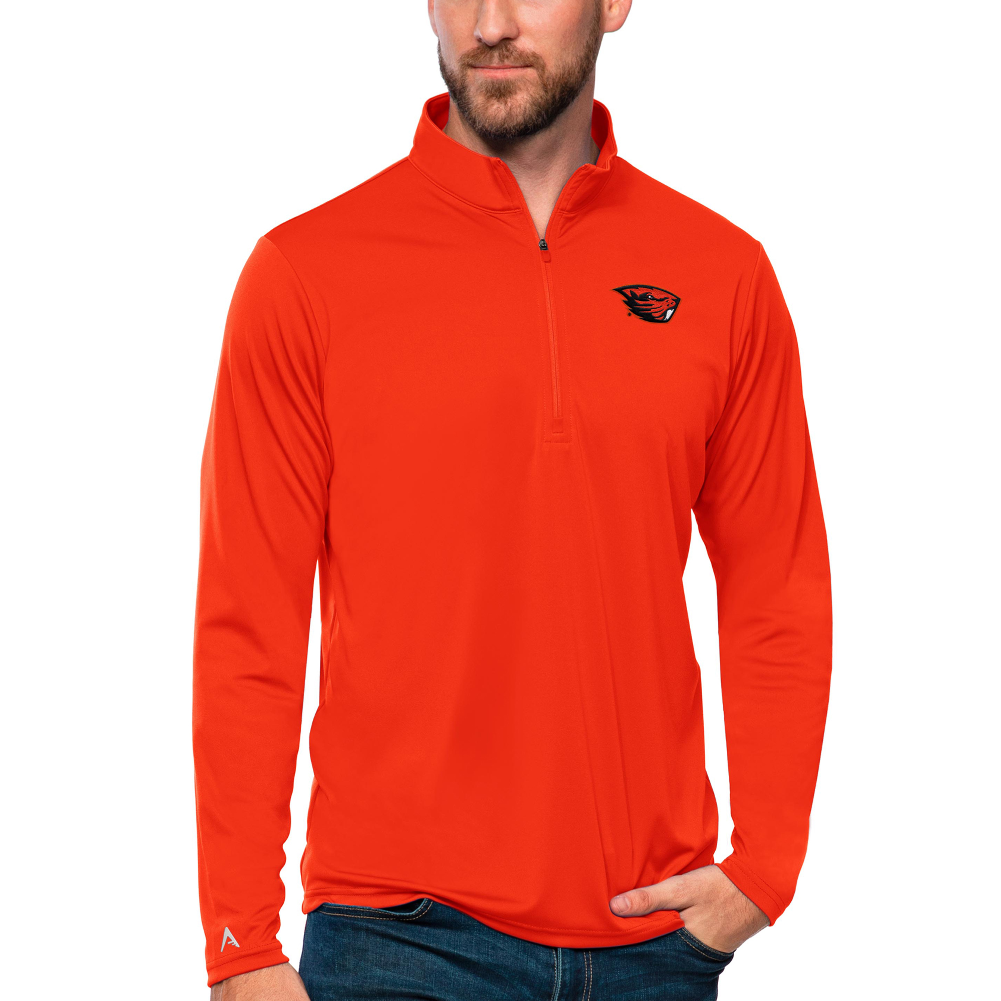 Men’s Antigua Orange Oregon State Beavers Tribute Quarter-Zip Top