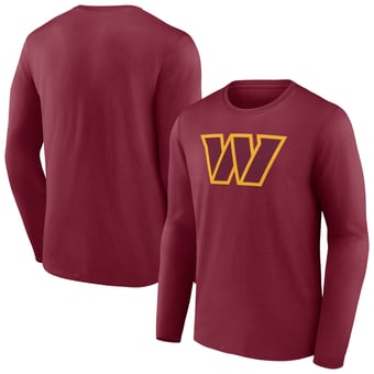 Men's Burgundy Washington Commanders Primary Team Logo Long Sleeve T-Shirt