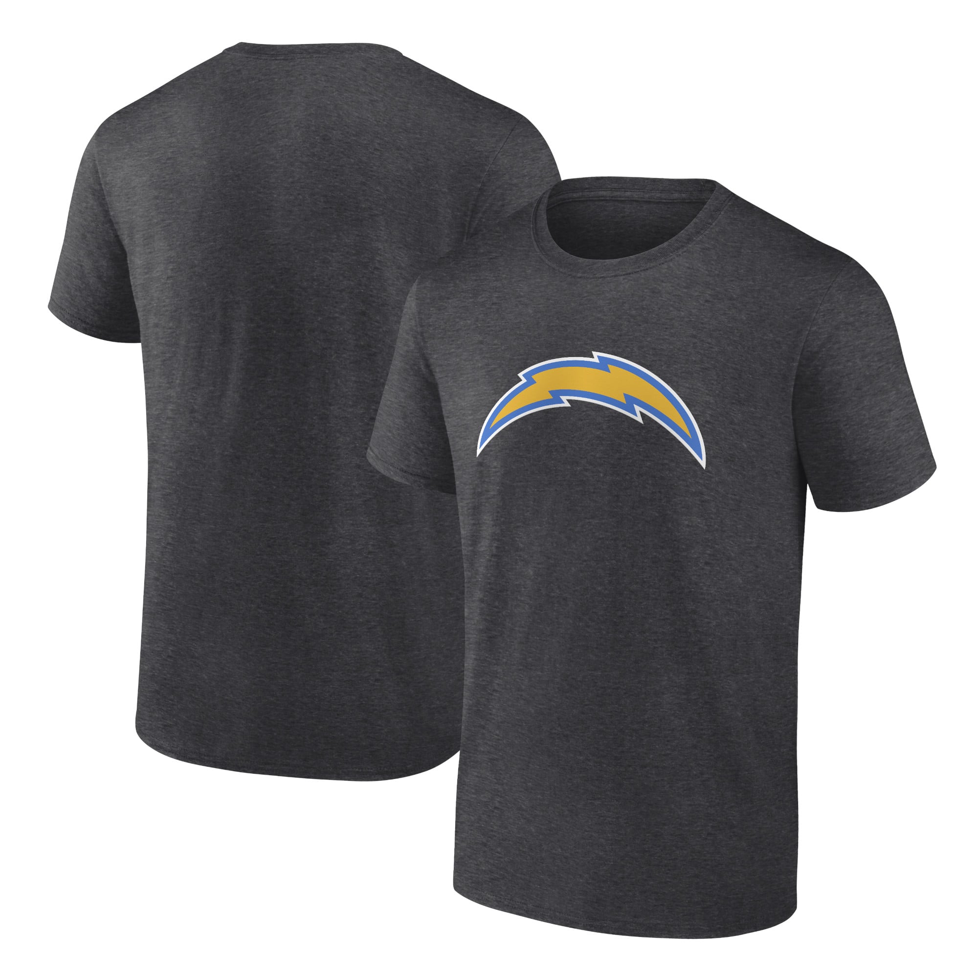 Men’s Fanatics Heather Charcoal Los Angeles Chargers Primary Logo T-Shirt Men’s Fanatics Heather Charcoal Los Angeles Chargers Primary Logo T-Shirt