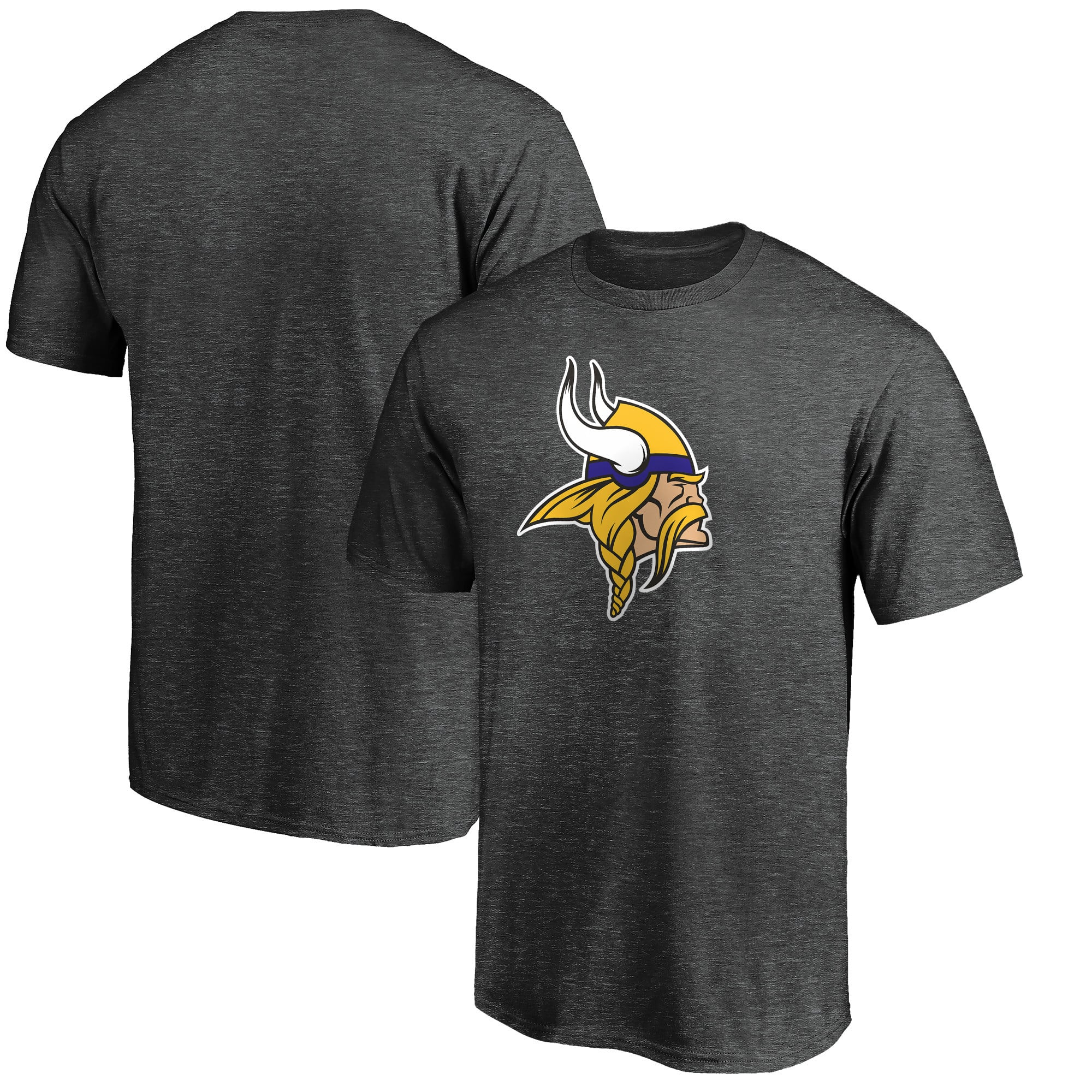 Men's Fanatics Heather Charcoal Minnesota Vikings Primary Logo T-Shirt
