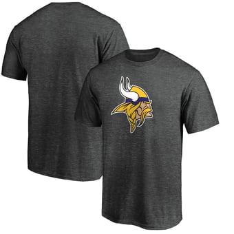 Men's Fanatics Heather Charcoal Minnesota Vikings Primary Logo T-Shirt