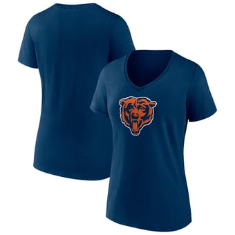 Women's Navy Chicago Bears Primary Team Logo V-Neck T-Shirt