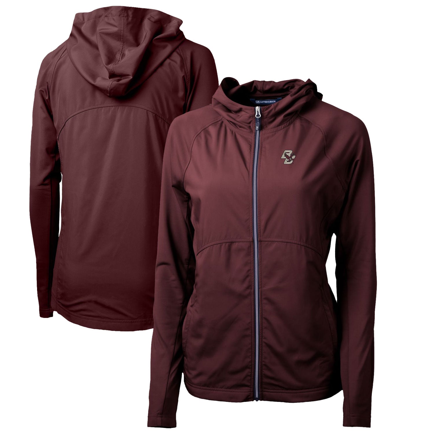 Women's Cutter & Buck Maroon Boston College Eagles Adapt Eco Knit Full-Zip Hoodie
