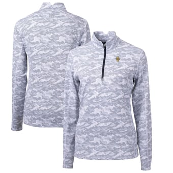 Women's Cutter & Buck Charcoal Idaho Vandals Traverse Camo Quarter-Zip Pullover Top