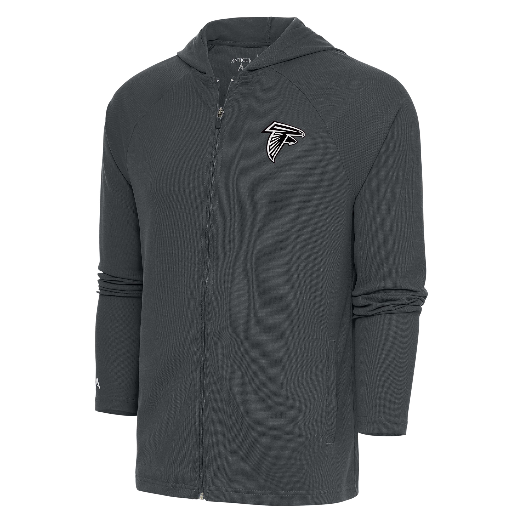 Men's Antigua Charcoal Atlanta Falcons Metallic Logo Legacy Full-Zip Hoodie