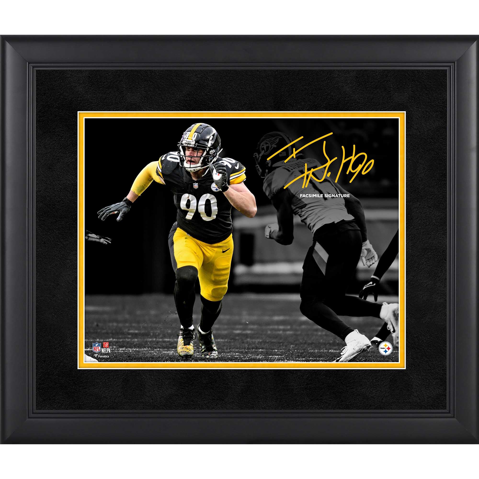 T.J. Watt Pittsburgh Steelers Facsimile Signature Framed 11" x 14" Spotlight Photograph