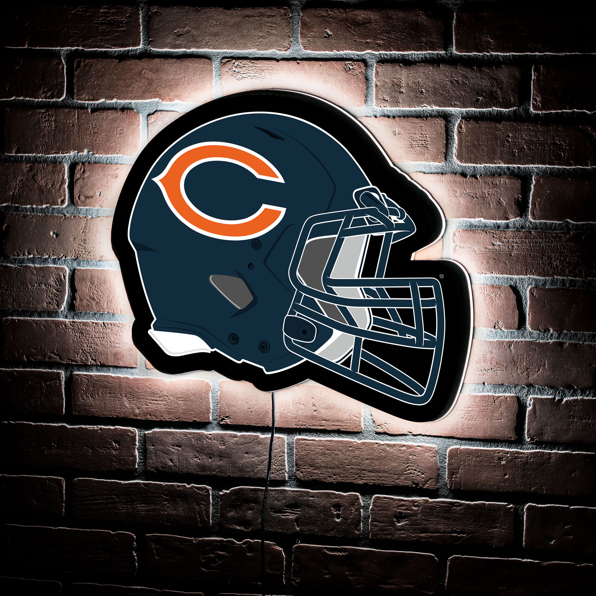 NFL Backlit Helmet Wall Sign - Chicago Bears