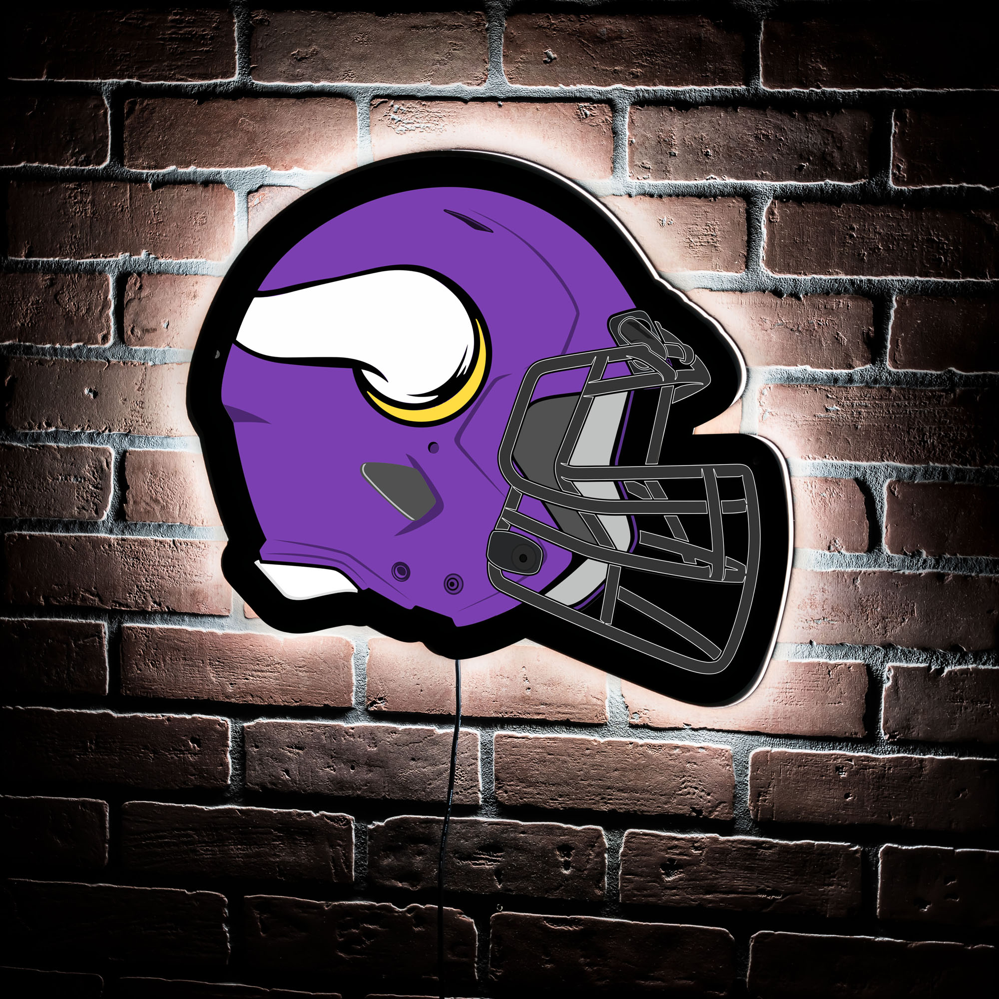 NFL Backlit Helmet Wall Sign - Minnesota Vikings