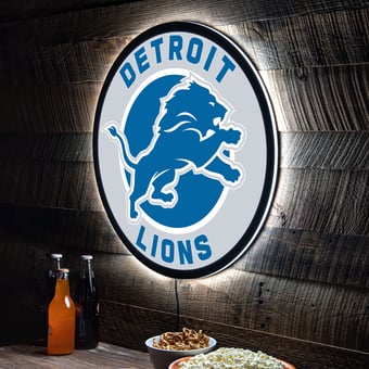 Detroit Lions LED XL Round Wall Décor