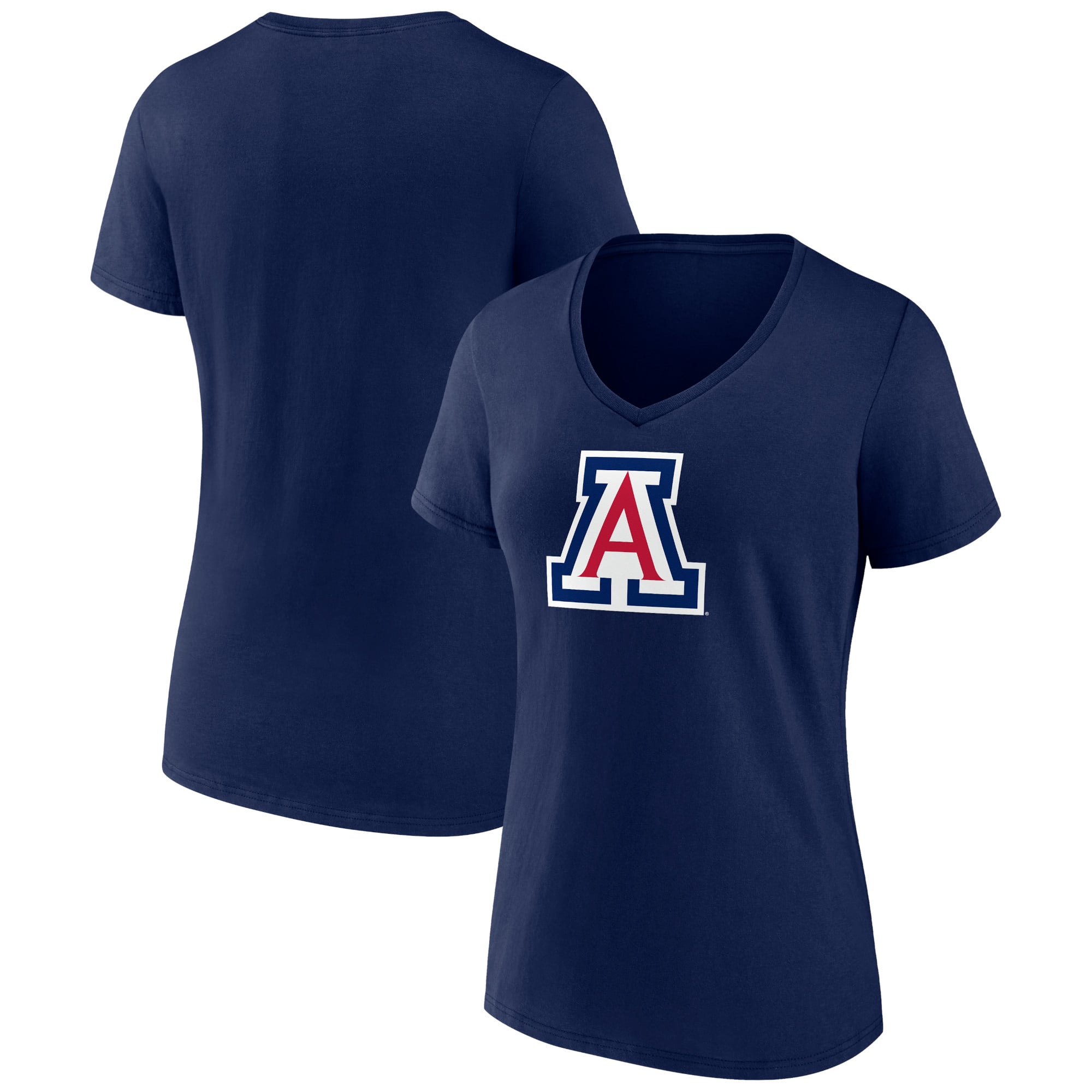 Women's Navy Arizona Wildcats Team Logo V-Neck T-Shirt