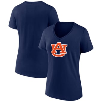 Women's Navy Auburn Tigers Team Logo V-Neck T-Shirt