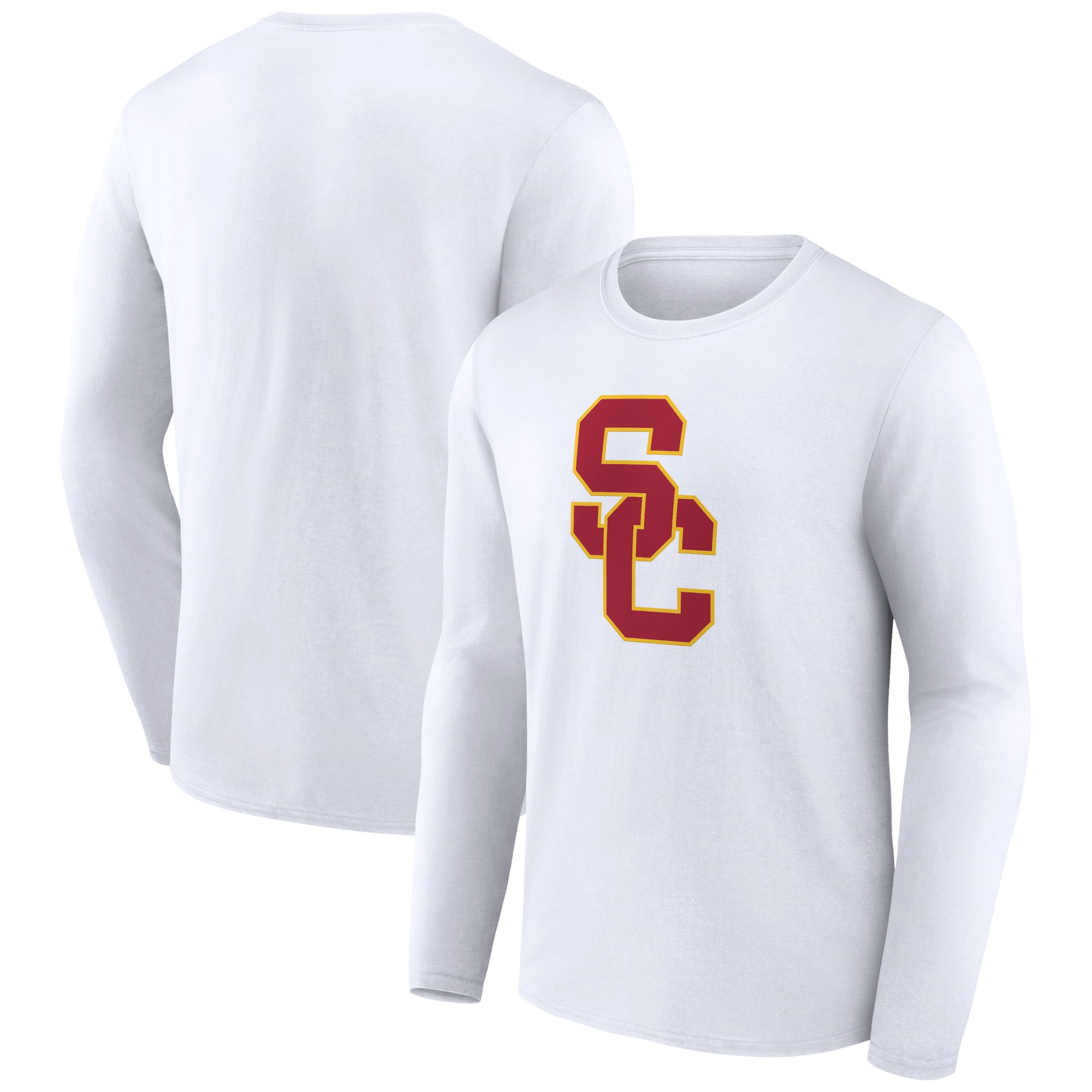Men's White USC Trojans Logo Long Sleeve T-Shirt