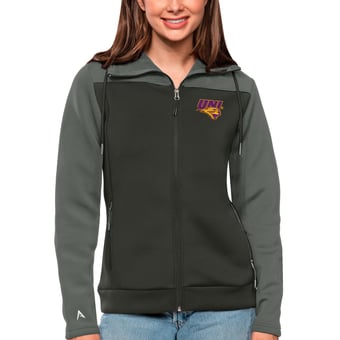 Women's Antigua Steel/Charcoal Northern Iowa Panthers Protect Full-Zip Jacket