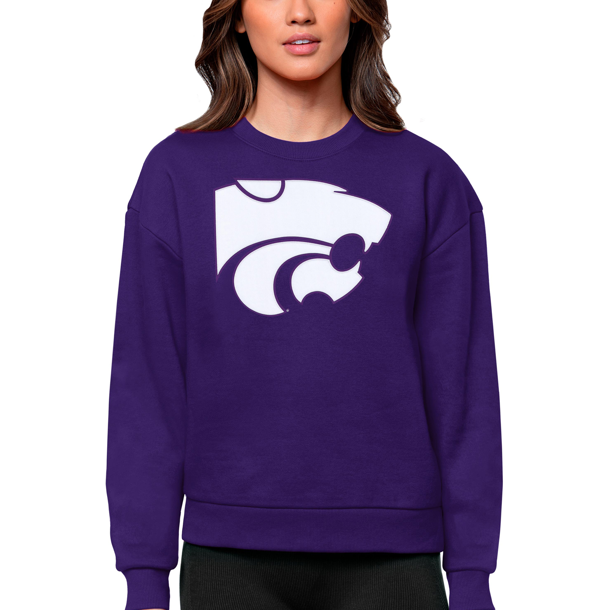 Women’s Antigua Purple Kansas State Wildcats Victory Crewneck Pullover Sweatshirt Women’s Antigua Purple Kansas State Wildcats Victory Crewneck Pullover Sweatshirt