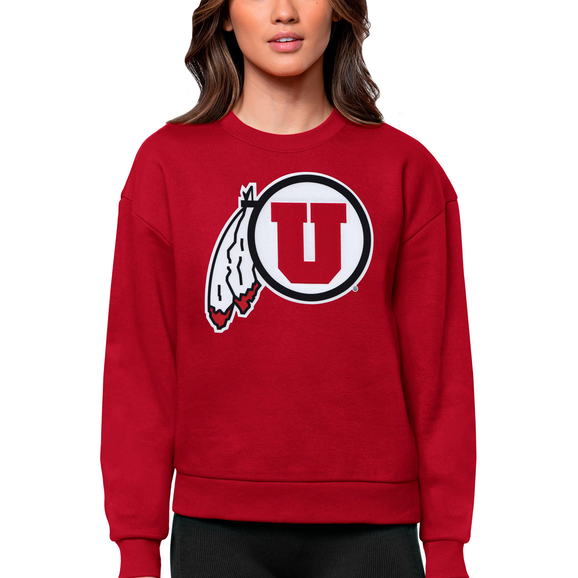 Women’s Antigua Red Utah Utes Victory Crewneck Pullover Sweatshirt Women’s Antigua Red Utah Utes Victory Crewneck Pullover Sweatshirt