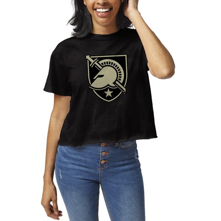 Women's League Collegiate Wear Black Army Black Knights Clothesline Crop T-Shirt