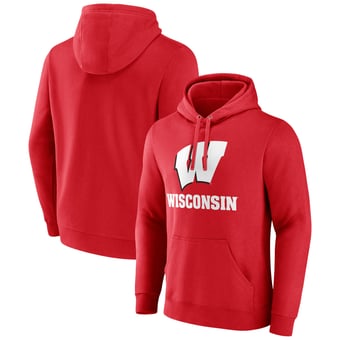 Men's Red Wisconsin Badgers Lockup Team Pullover Hoodie