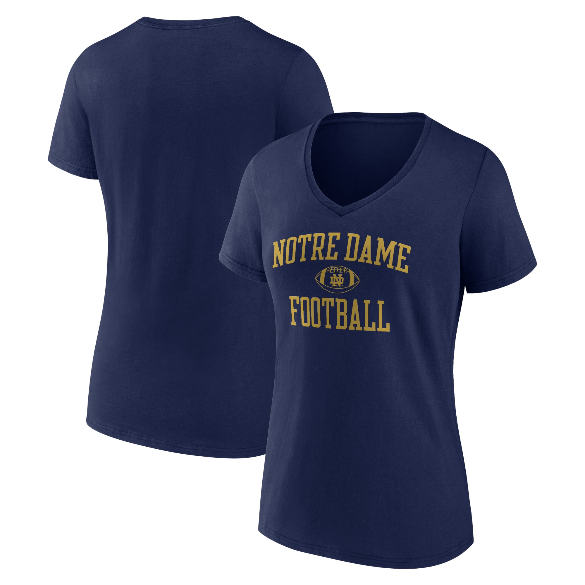 Women's Navy Notre Dame Fighting Irish First Sprint Team V-Neck T-Shirt