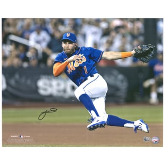 Jeff McNeil New York Mets Autographed 16" x 20" Jump Throw Photograph