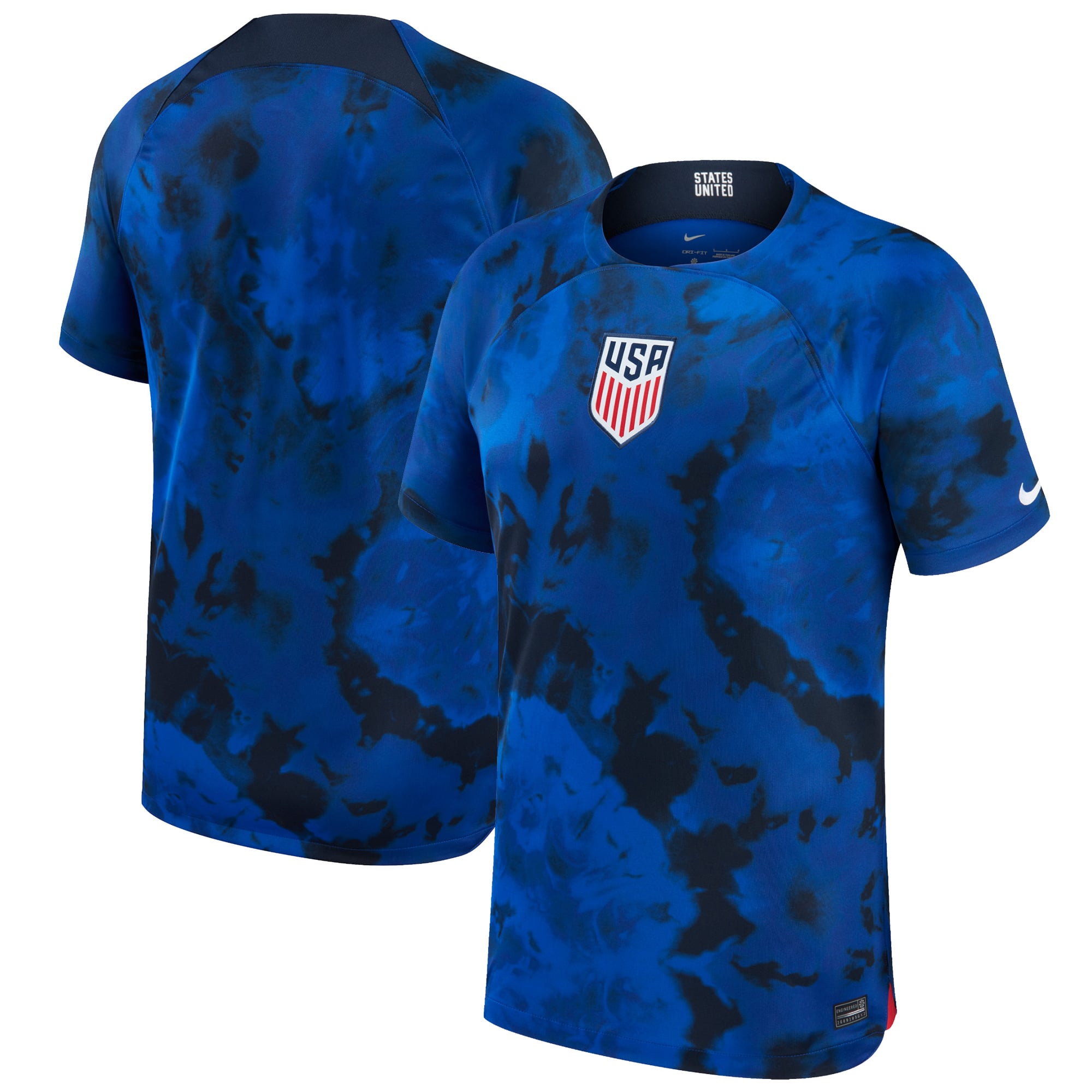 Men's Nike Blue USMNT 2022/23 Away Breathe Stadium Replica Blank Jersey: retailer-supplied image