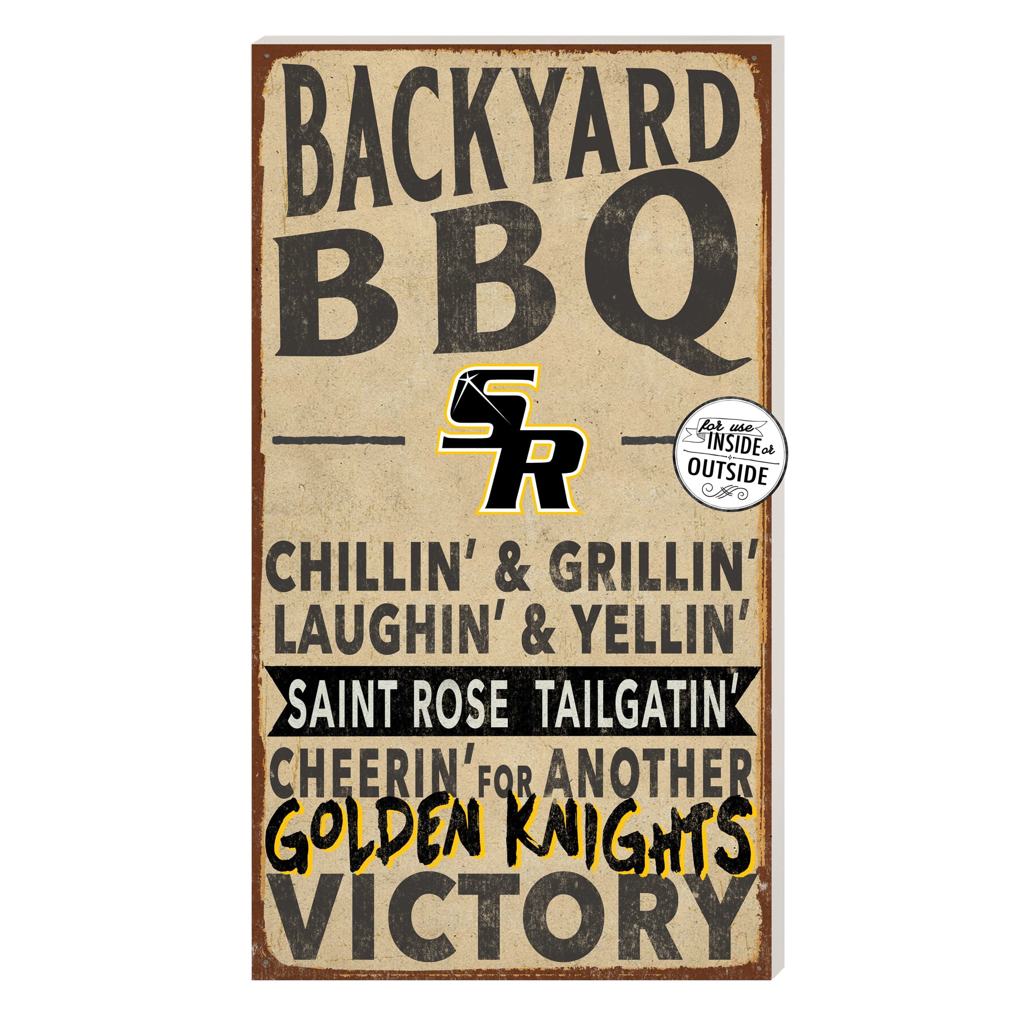 Saint Rose Golden Knights 11'' x 20'' Indoor/Outdoor BBQ Sign