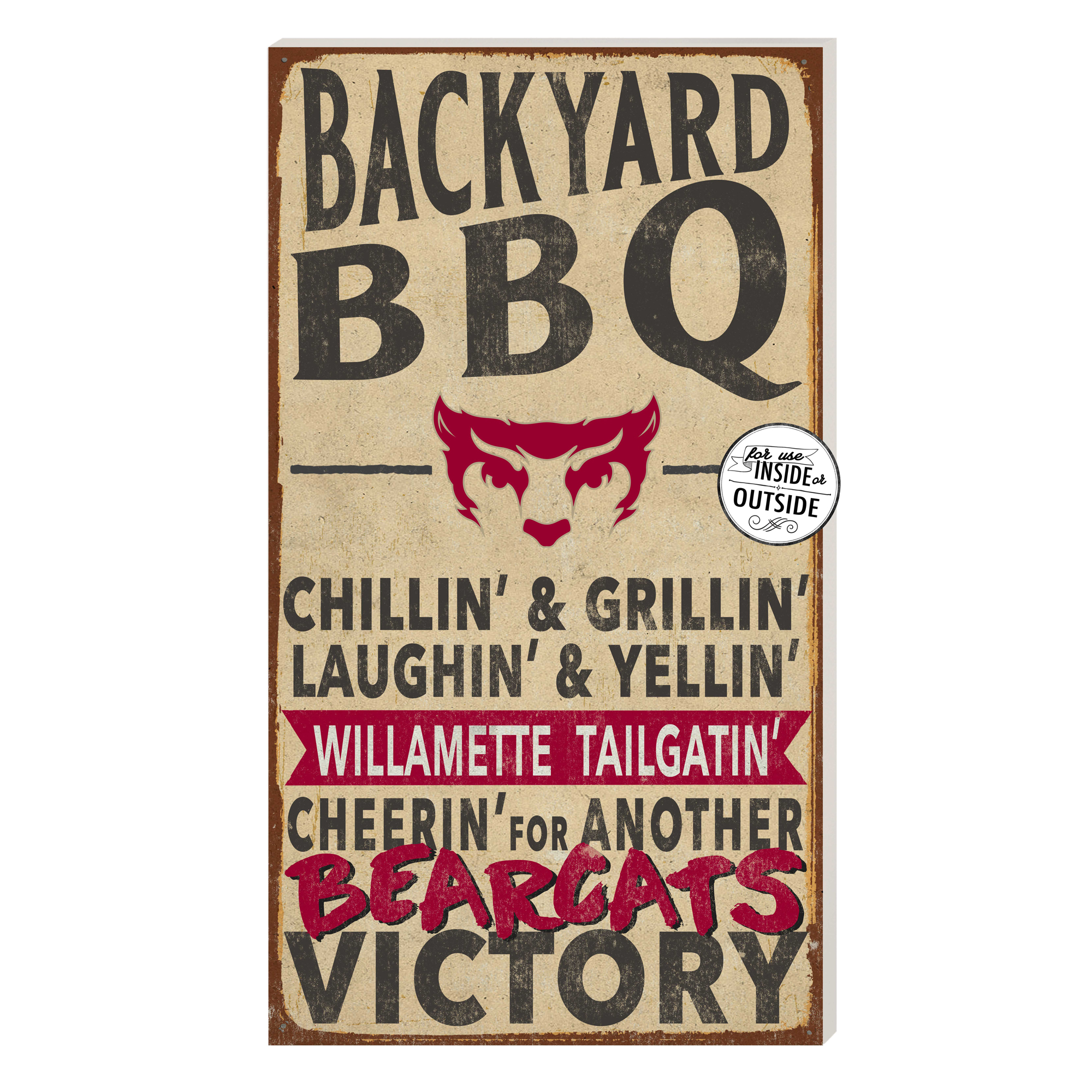 Willamette Bearcats 11'' x 20'' Indoor/Outdoor BBQ Sign