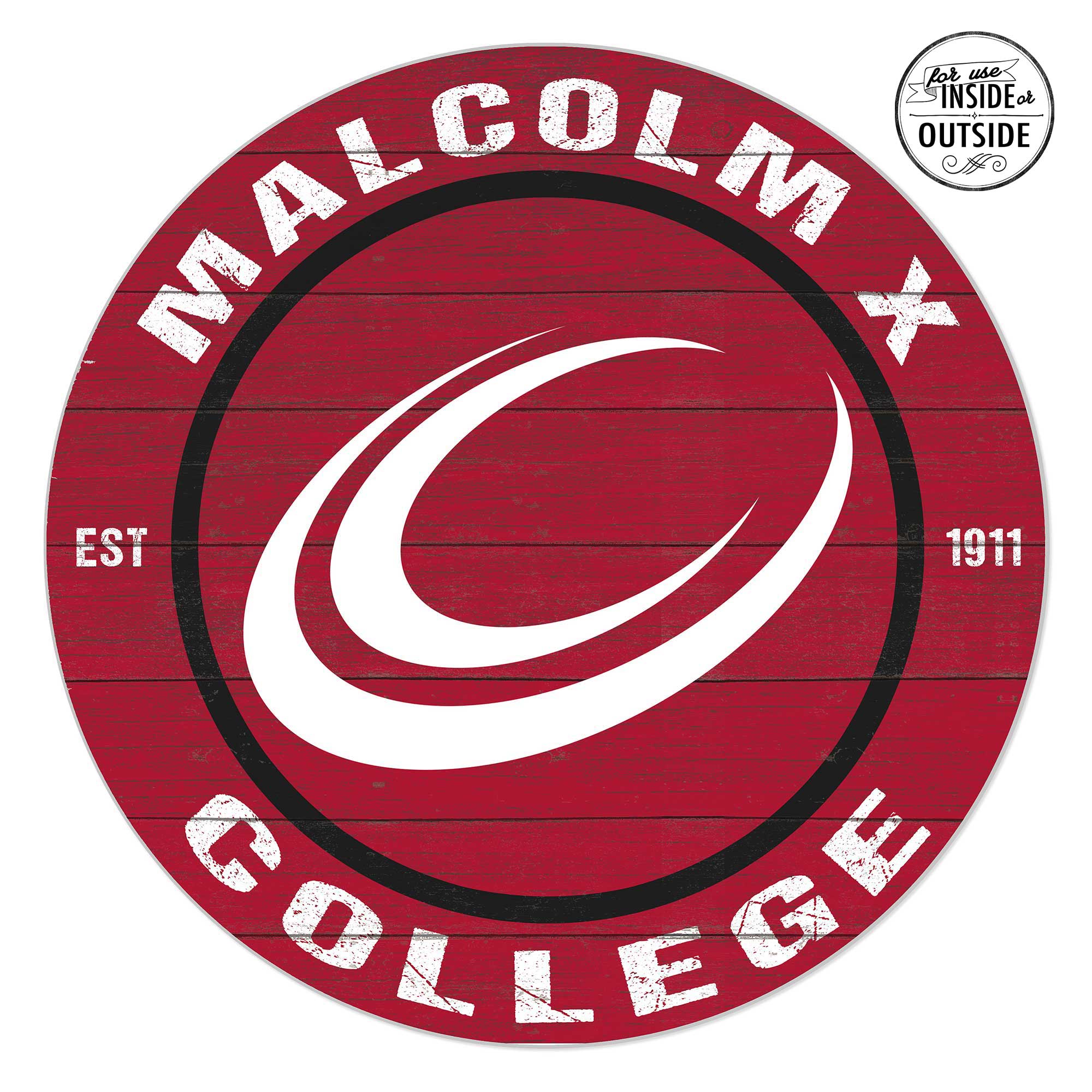 Malcolm X College Hawks 20'' x 20'' Indoor/Outdoor Circle Sign