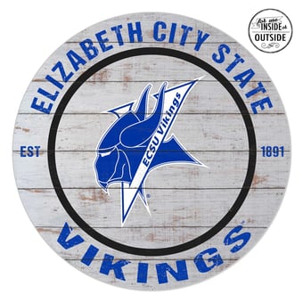 ECSU Vikings 20'' x 20'' Indoor/Outdoor Weathered Circle Sign