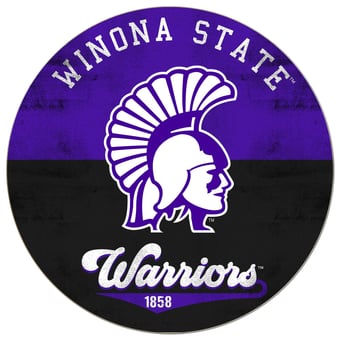 Winona State Warriors 20'' x 20'' Retro Logo Circle Sign