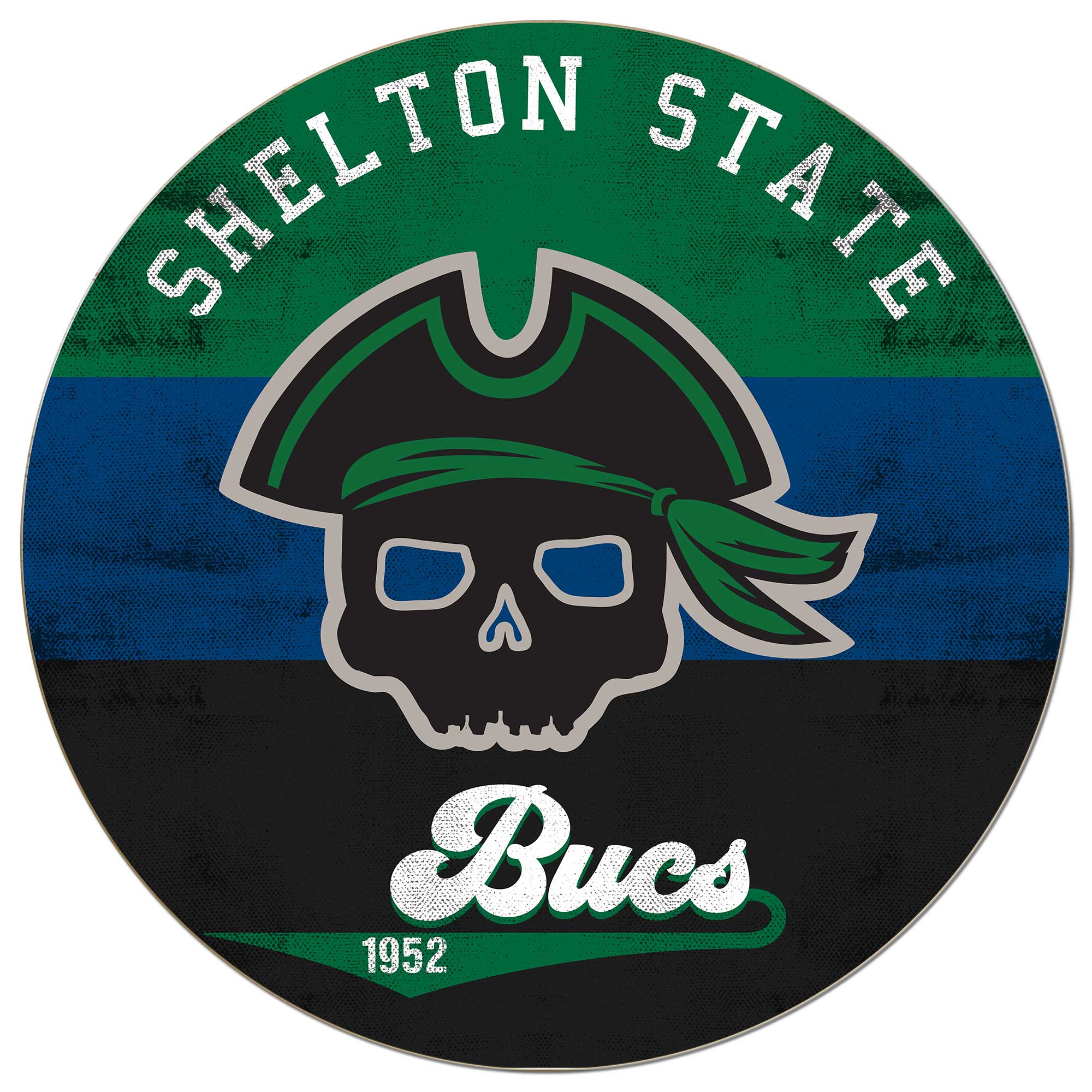 Shelton State Buccaneers 20'' x 20'' Retro Logo Circle Sign