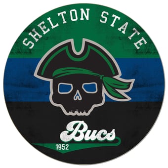 Shelton State Buccaneers 20'' x 20'' Retro Logo Circle Sign