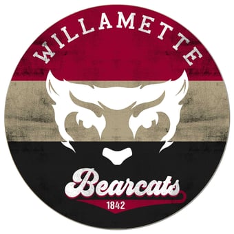 Willamette Bearcats 20'' x 20'' Retro Logo Circle Sign